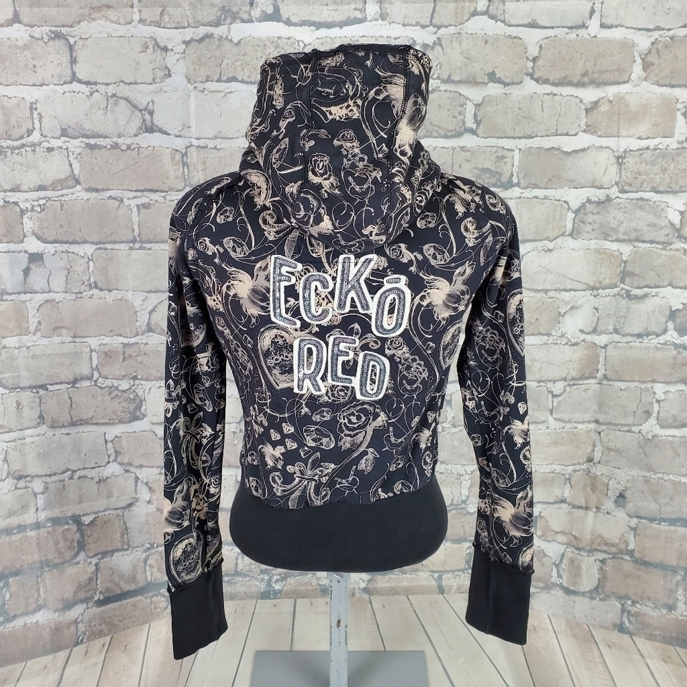 Red by Marc Ecko Hoodie Black Beige Size Medium - Picture 6 of 13